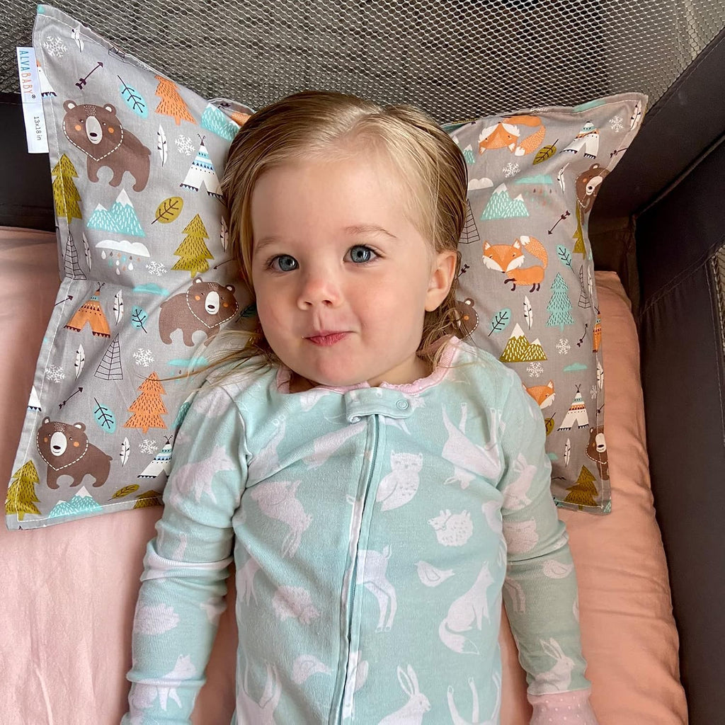 ALVABABY Toddler Pillowcases Cotton Large Pillow Cover Fits 14x19 or 13 x 18 Kids Bedding Pillow 2 Packs Pillow Covers Envelope for Kids Boys Girls Sleeping Travel 2L-2TPW09