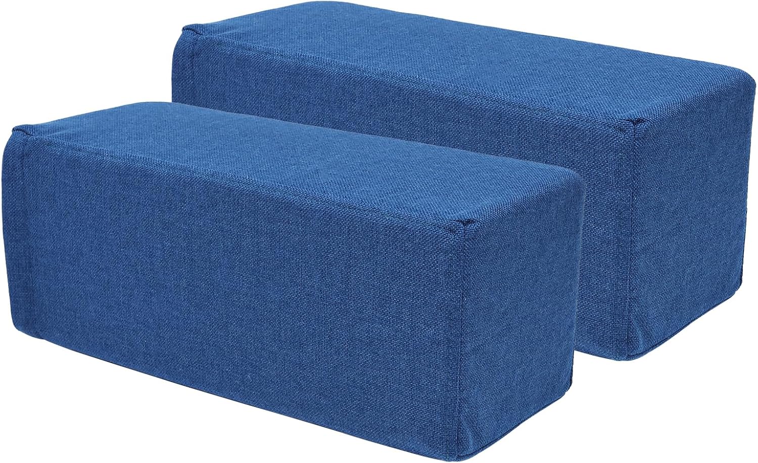2 Pack Couch Arm Rest Pillow, 8''x8''x20'' Linen Cover, High Density Foam Armrest Cushion, Removable & Washable Elbow Support for Sofa, Bed, and Armchair (Indigo Blue)