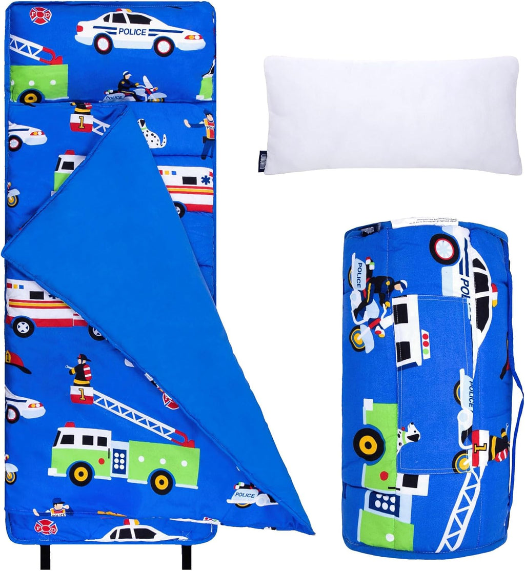 Wildkin Kids Microfiber Nap Mat – Soft Sleep Mat with Pillow, Ideal for School & Travel - Heroes