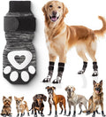 Anti Slip Dog Socks for Hardwood Floors, 6 Pack | Dog Socks to Prevent Licking Paws and Add Traction | Paw Protection for Senior Dogs | Dog Booties Alternative - Large