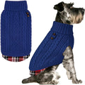 KYEESE Dog Sweater Comfy Pet Coat for Fall Winter Cold Weather Stretchy Knitwear Cat Clothes Warm Turtleneck Small Dogs Sweater with Gingham Patchwork Soft Pullover Dog Sweaters for Small Dogs Girl