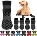 Non Slip Dog Socks to Prevent Licking Paws Grippy Socks for Senior Dog on Hardwood Floors Anti Slip Dog Socks for Hot Pavement Double Side Paw Protector Prevent Scratching Grey XS
