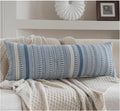 Boho Lumbar Pillow Covers 14x36 Long, Farmhouse Decorative Couch Pillow Cases, Blue Accent Pillows of Bed, Sofa Bedroom Living Room Home Decor Cushion Cover, Pack of 1