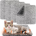 4 Pack Self Warming Cat Bed Indoor Self Heating Dog Cat Pad Washable Thermal Pet Kennel Pad Crate Bed Mat Reflect Body Heat for Outdoor(Gray,12 x 12 Inch)
