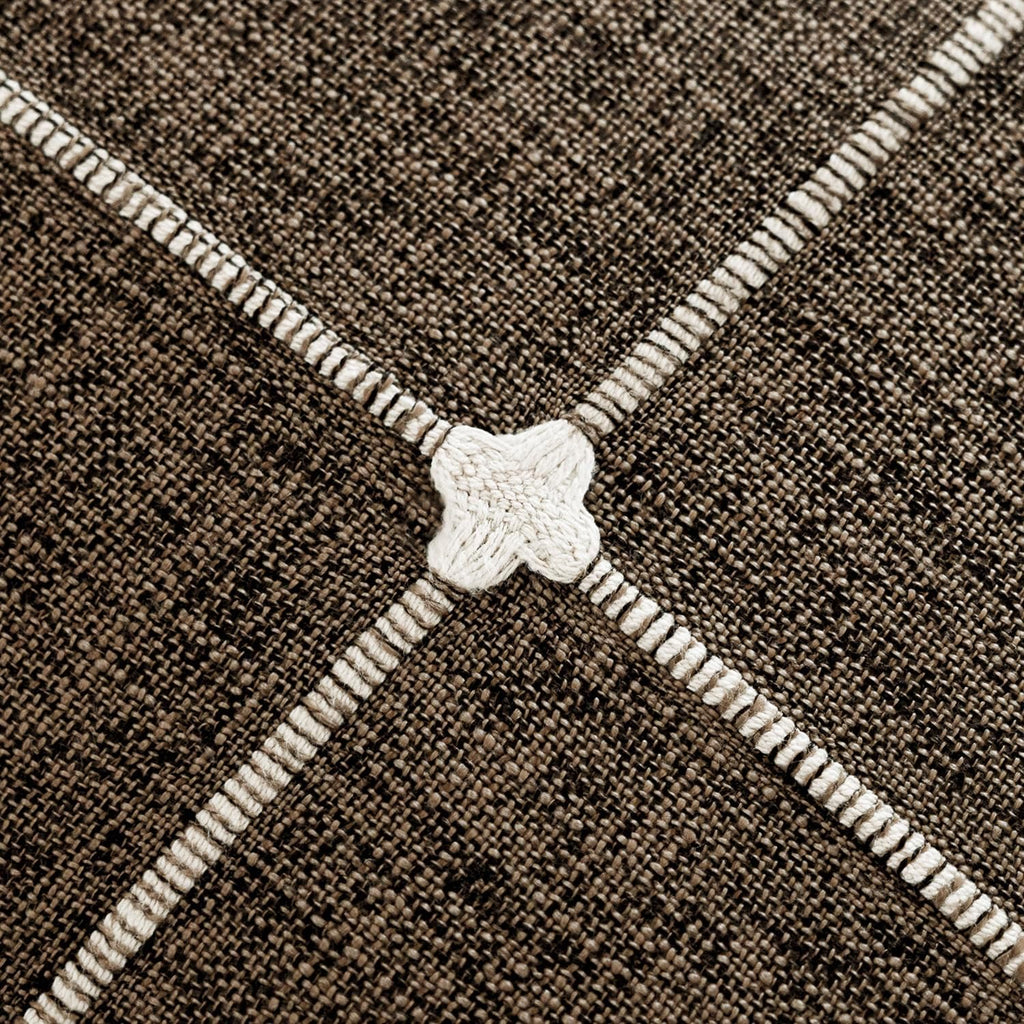 Foindtower Pack of 2 Decorative Faux Linen Jacquard Check Throw Pillow Covers Farmhouse Lumbar Cushion Cover with Grid Textured Accent Pillowcase for Couch Sofa Living Room Home Decor,12×20 Inch,Brown