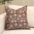 Amor Virisso Floral Pillow Covers 18x18 Throw Pillow Covers Vintage Block Print Pillow Cover Neutral Couch Pillows for Living Room Farmhouse Decorative Accent Sofa Pillows, Brown