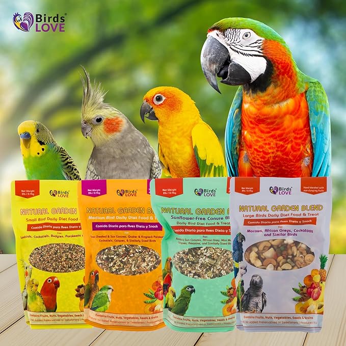 Birds LOVE All Natural Garden Blend Bird Food for Parrots 2lb