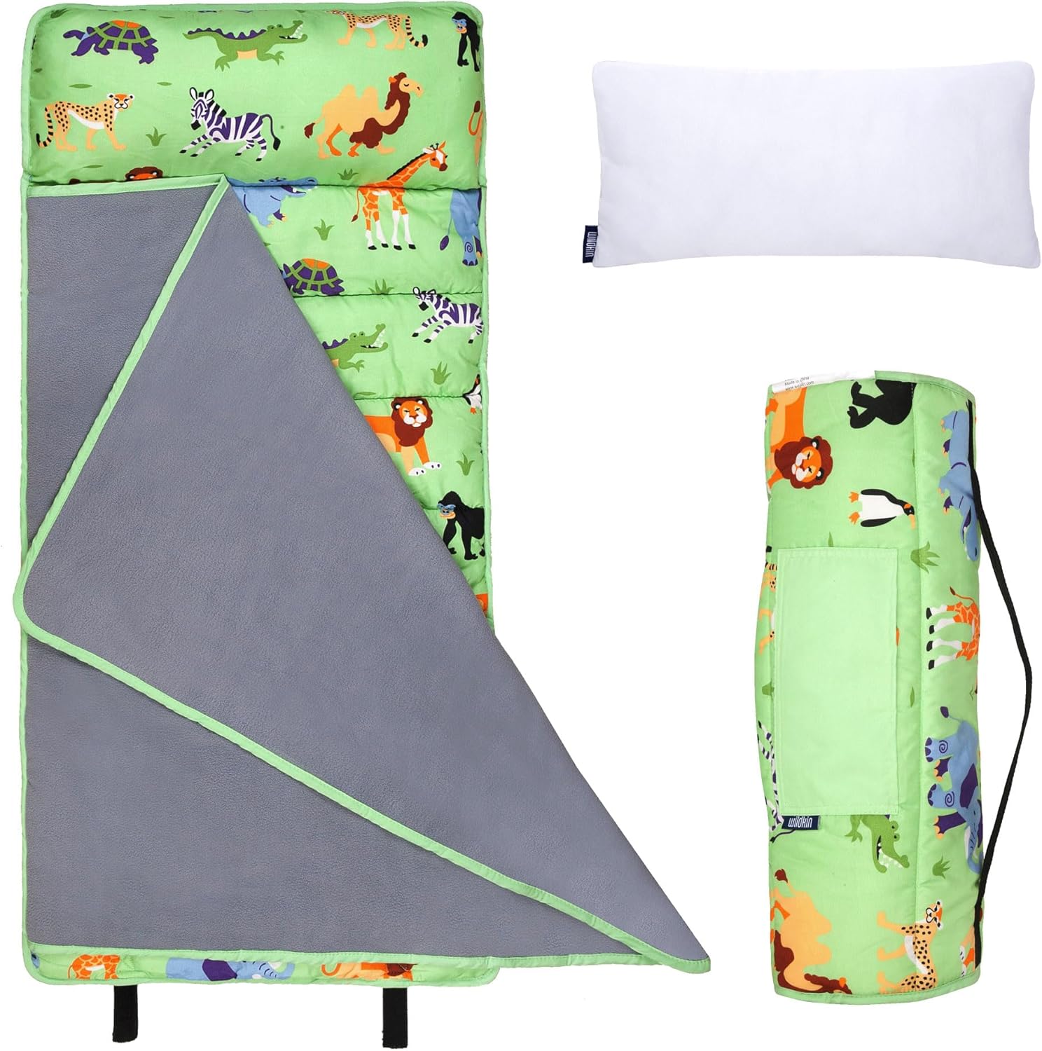 Wildkin 43-inch Kids Nap Mat – Soft Microfiber Toddler Sleeping Mat with Pillow