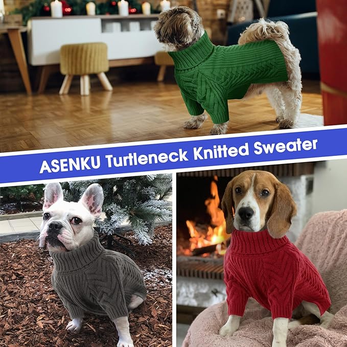 ASENKU Extra-Large Dog Sweater, Dog Sweaters for Extra Large Dogs, Pet Sweatshirt Apparel Turtleneck Pullover Winter for Doberman, Great Dane (Red, 4XL)