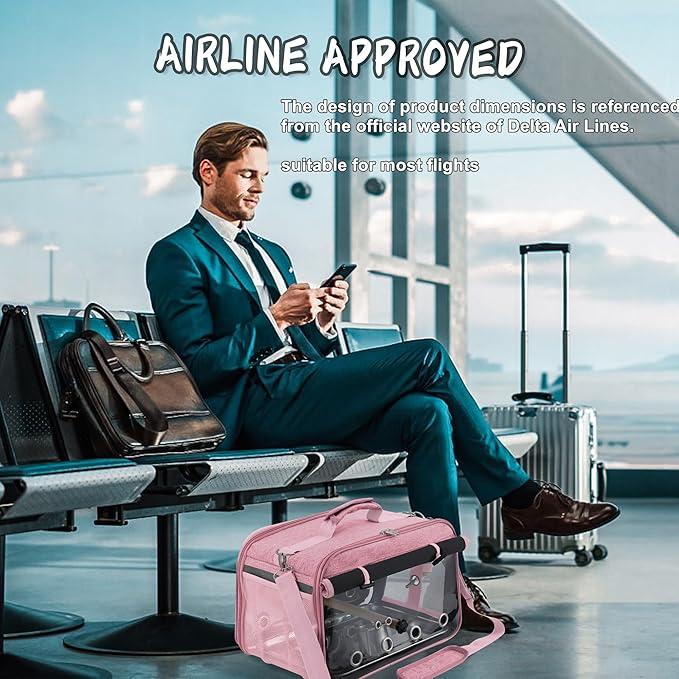 Suertree Bird Carrier Airline Approved, Bird Travel Cage with Indestructible Stainless Steel Mesh, Bird Travel Bag Lightweight and Portable with Water Bottle and Bowl