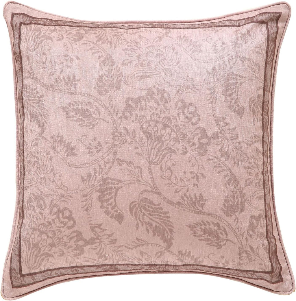 Pink Farmhouse Throw Pillow Covers,Birds and Flowers Pattern Cozy Velvet Pillowcases,Decoration Square Pillows Cushion Covers for Couch Sofa Bed Car Chair,18"x18"