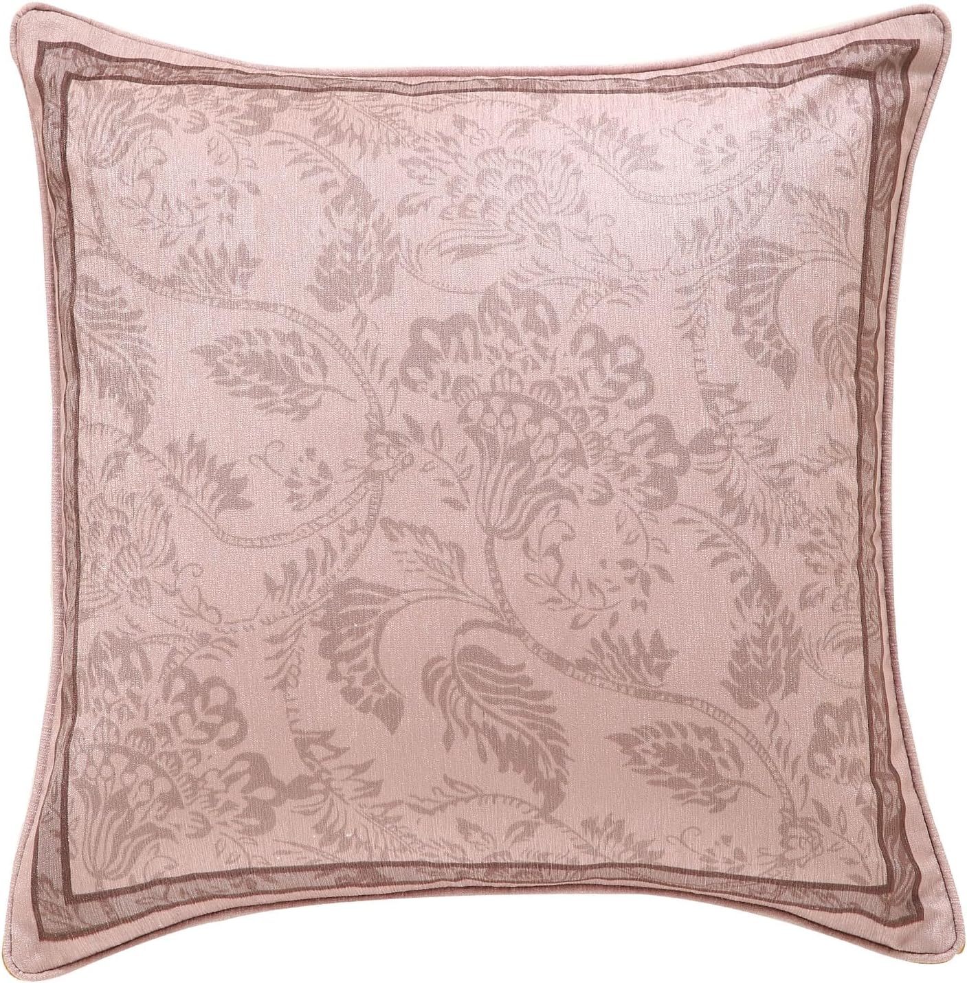 Pink Farmhouse Throw Pillow Covers,Birds and Flowers Pattern Cozy Velvet Pillowcases,Decoration Square Pillows Cushion Covers for Couch Sofa Bed Car Chair,18"x18"