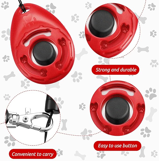 Frienda 18 Pieces Dog Training Clicker, Pet Behavioral Training Clickers with Wrist Strap for Dogs Cats Puppy Birds Horses(Multicolor)