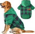 Dog Basic Hoodie Ultra-Soft Plaid Dog Clothes Cold Weather Sweaters for Medium Large Dogs Breathable Cozy Fabric Pet Coat Warm Stylish Sweatshirt with Leash Hole Pocket Dogs Jacket for Cats Boys Girls
