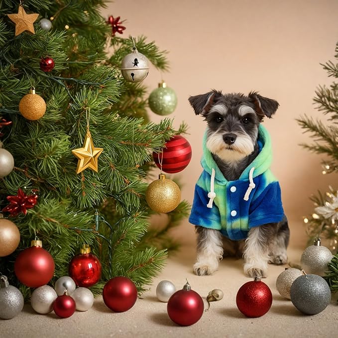 Mklhgty Tie Dye Dog Hoodie, Winter Coat for Small Dogs - Ultra-Soft Adjustable Warm Hood, Breathable Comfort Fabric for Daily Use