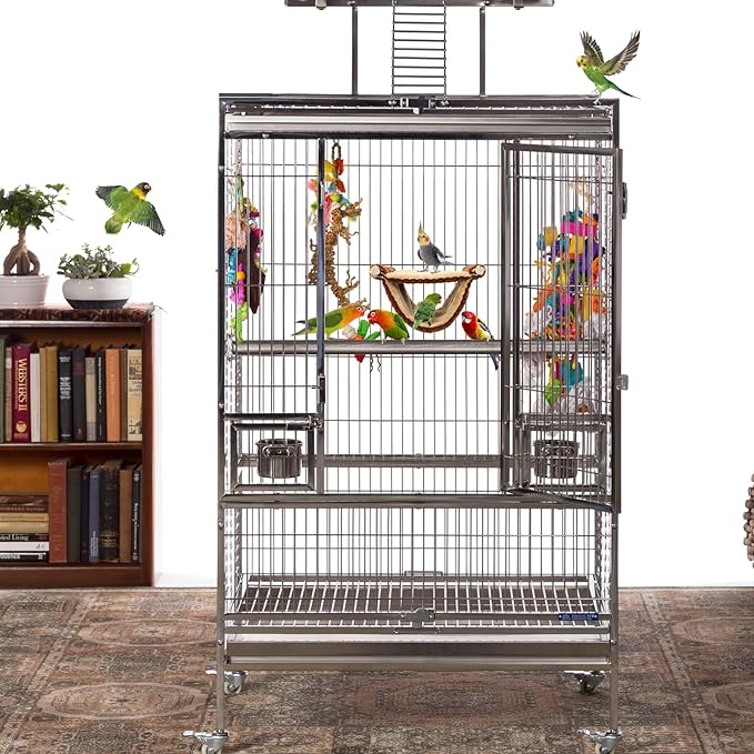 BWOGUE Winter Warm Bird Nest Bed Hanging Hammock Snuggle Hut Parrot House Tent Toy Bird Cage Perch for Parakeet Budgies Cockatiels Lovebird Cockatoo Finch Hamster Chinchilla Guinea Pig