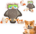 Tough Durable Squeaky Dog Toys for chewers Interactive to Keep Them Busy, Funny Tug of War Dogs Toy for Small Medium Large Cute Birthday Gift (New Owl)