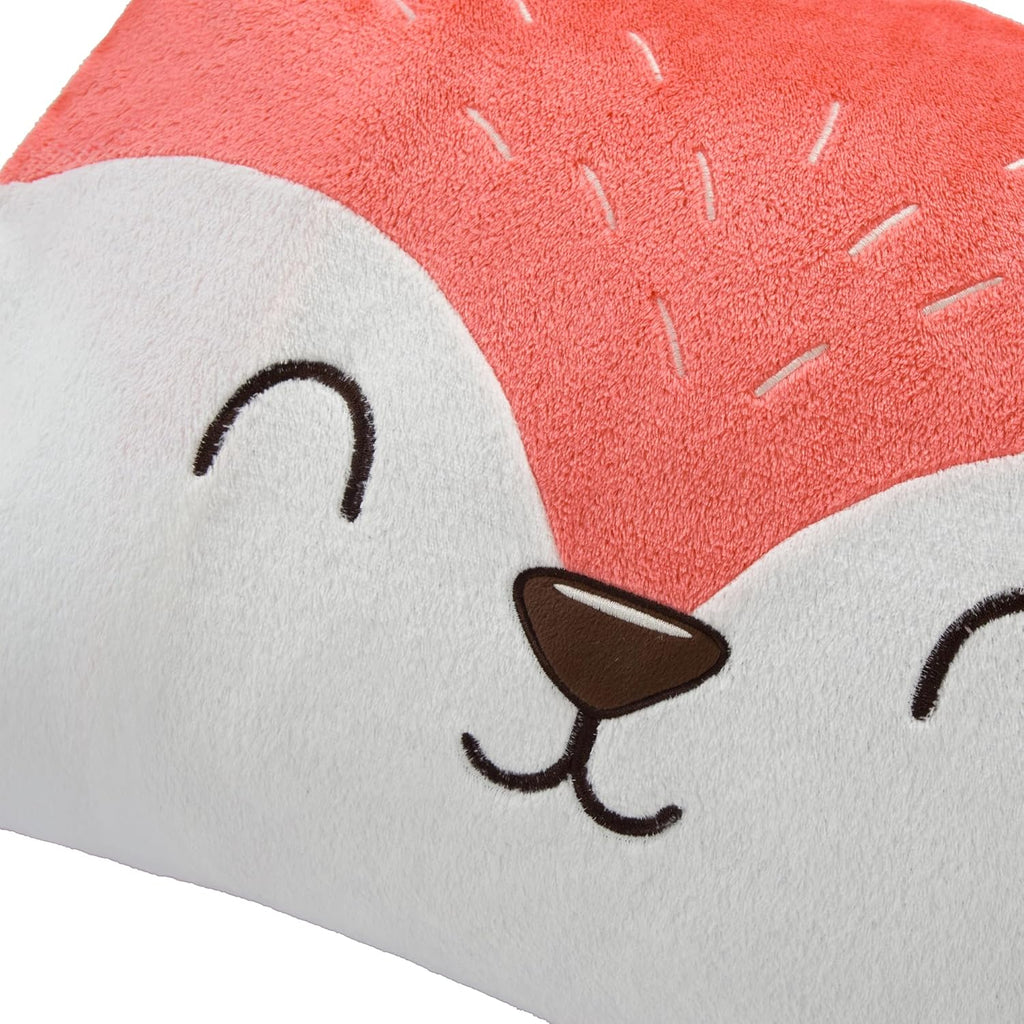 Saint Eve Kids Pillow Pals Fuzzy Pillow Case, Cute Animal Friends Soft Pillow Cover for Kids Beds and Nap Time - Sly The Fox