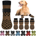 Non Slip Dog Socks to Prevent Licking Paws Grippy Socks for Senior Dog on Hardwood Floors Anti Slip Dog Socks for Hot Pavement Double Side Paw Protector Prevent Scratching Brown M