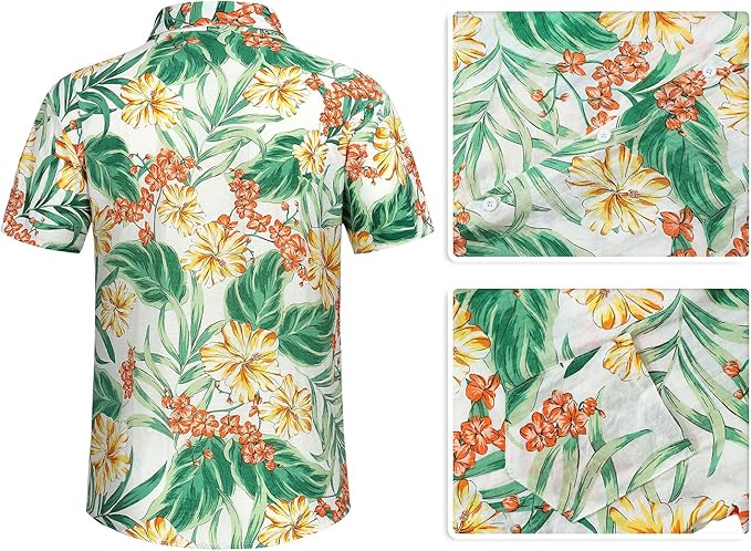 Hawaii Dog Shirt, Pet Summer T-Shirts Dog Style Floral Breathable Cool Clothes Hawaiian Shirts for Small Dogs and Cats Owner and Pet Shirts are Sold Separately
