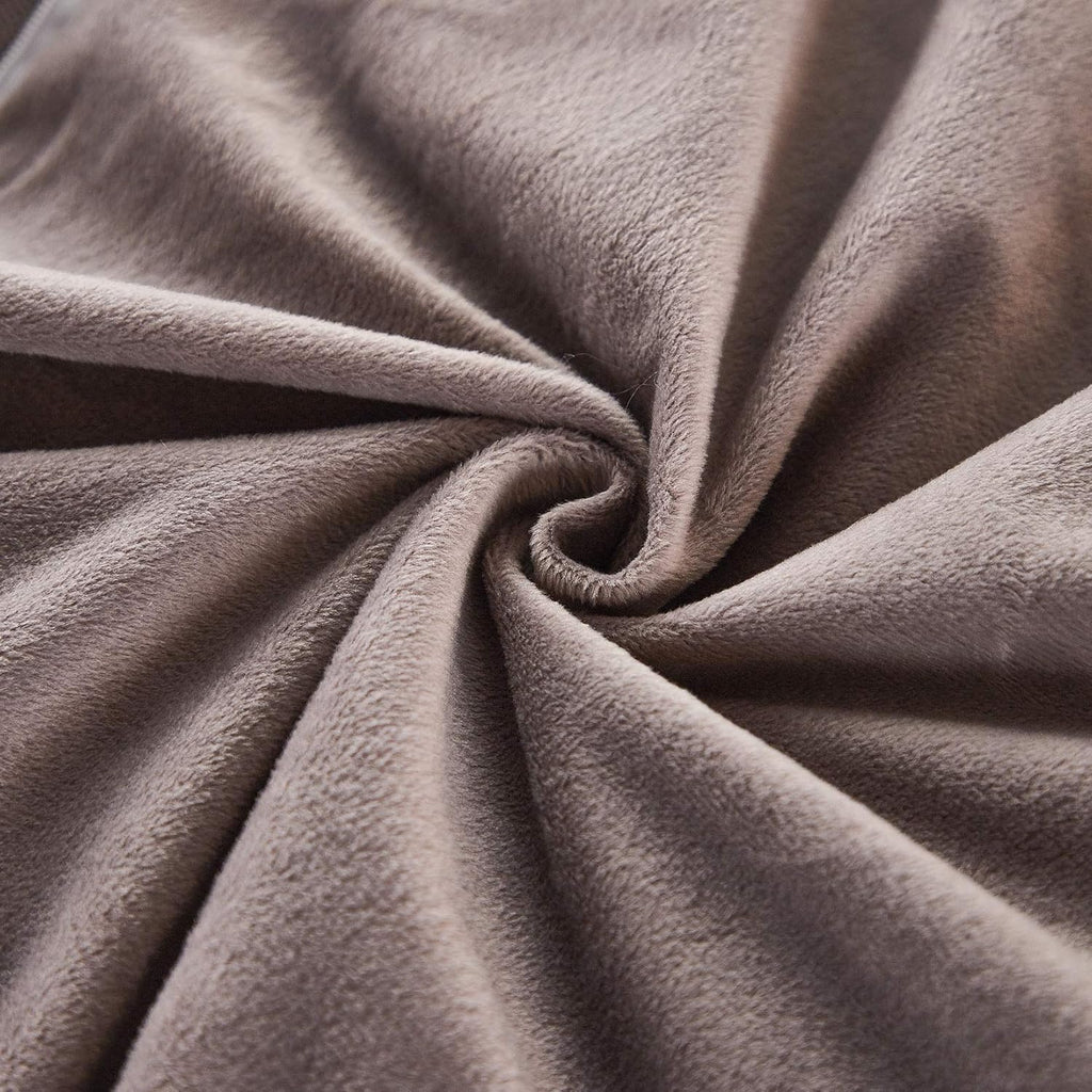 Uhamho Set of 2 Faux Fur Throw Pillow Covers Soft Velvet Decorative Pillowcases Zipper Closure (Purplish Taupe, 20"x36")