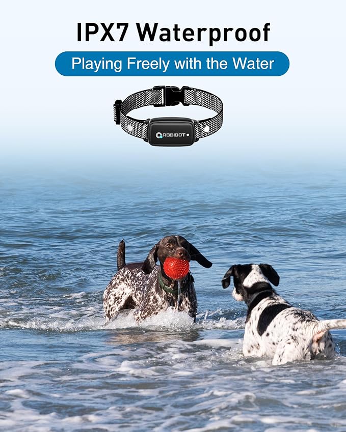 ABBIDOT Dog Shock Collar, 3300 FT Dog Training Collar with Remote, IPX7 Waterproof with 4 Training Modes, Rechargeable E-Collar for Small Medium Large Dogs (5-120 lbs)