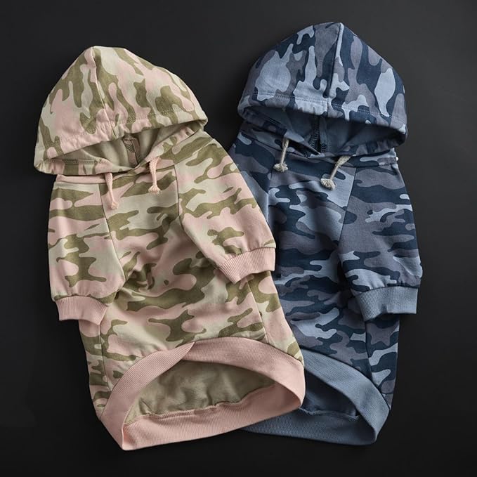Rocky – The Orginal Lightweight Hooded TEE 100% Organic Cotton Dog Hoodie Pet Coat Sweater for Small, Medium, Large Dogs, Pink Camo, X-Small (5-12 lbs)