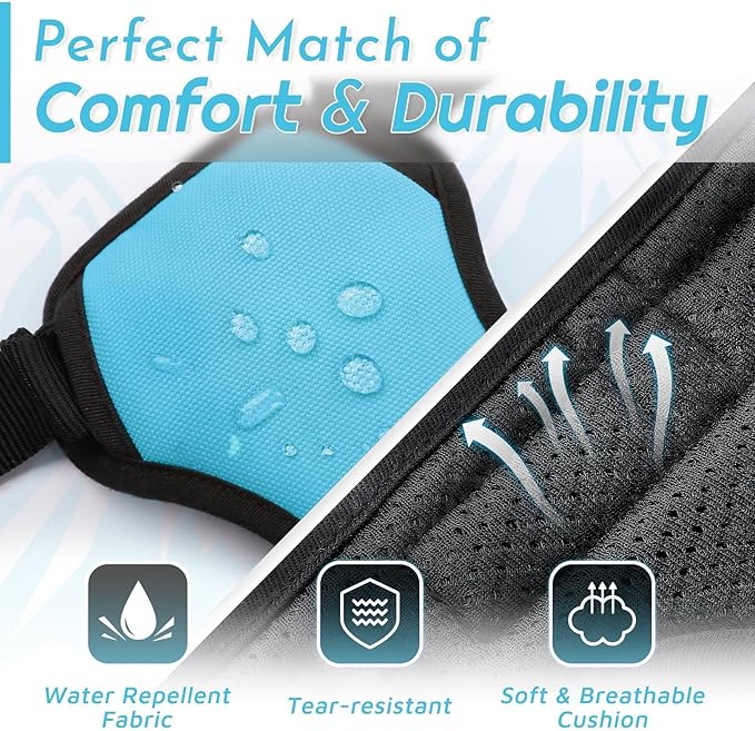 Eagloo Dog Harness Small Sized Dog, No Pull Service Vest with Reflective Strips and Control Handle, Adjustable and Comfortable for Walking, No Choke Pet Harness with 2 Metal Rings, Sky Blue, S