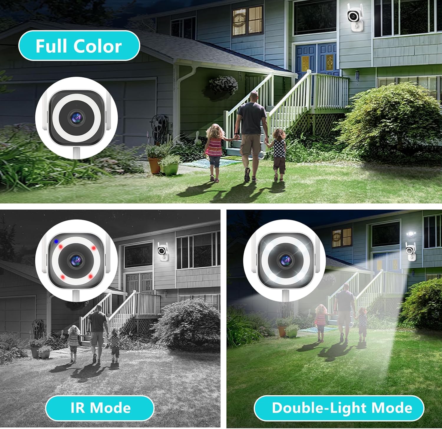 5G Outdoor/Indoor Camera for Home Security,3MP Baby Monitor Cameras for Bedroom/Elder/Dog/Pet Security Camera,IP66 Waterproof,Night Vision, Motion Detection, Alarm Siren, Two-way Talk, SD/Cloud -2Pack