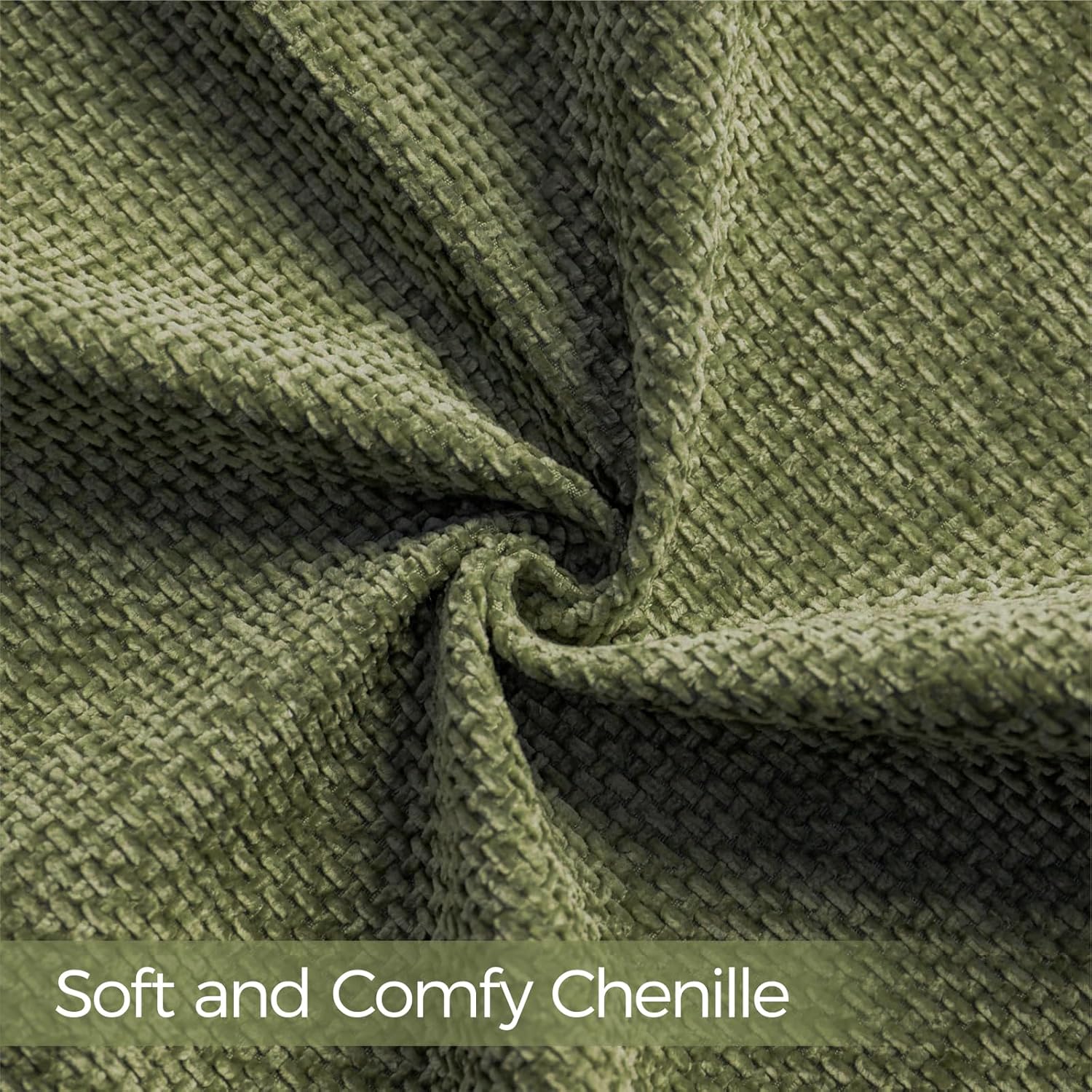 a moment Olive Green Chenille Throw Pillow Covers 18x18 Inch Pack of 2 Modern Decorative Throw Pillow Covers Farmhouse Cross Covers Home Decor for Sofa Bedroom Living Room