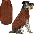 KYEESE Dog Sweater Comfy Pet Coat for Fall Winter Cold Weather Stretchy Knitwear Cat Clothes Soft Pullover Dog Sweaters for Small Dogs Male Warm Turtleneck Small Dogs Sweater with Gingham Patchwork