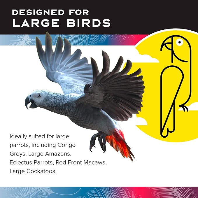 Featherland Paradise Cotton Snuggle Ring Bird Toy, Bird Perch, Large Bird Toys, for Parrots, Cockatoos, Macaws, Large Birds