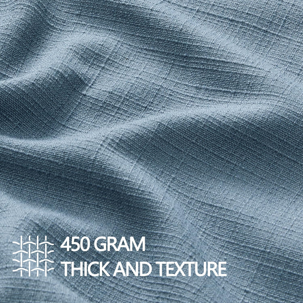 MIULEE Decorative Pillow Covers 18x18, 2 Pack Boho Farmhouse Neutral Throw Pillows for Couch, Thick Textured Modern Linen Cushion Cases Sofa Bed Living Room Home Decor, Blue