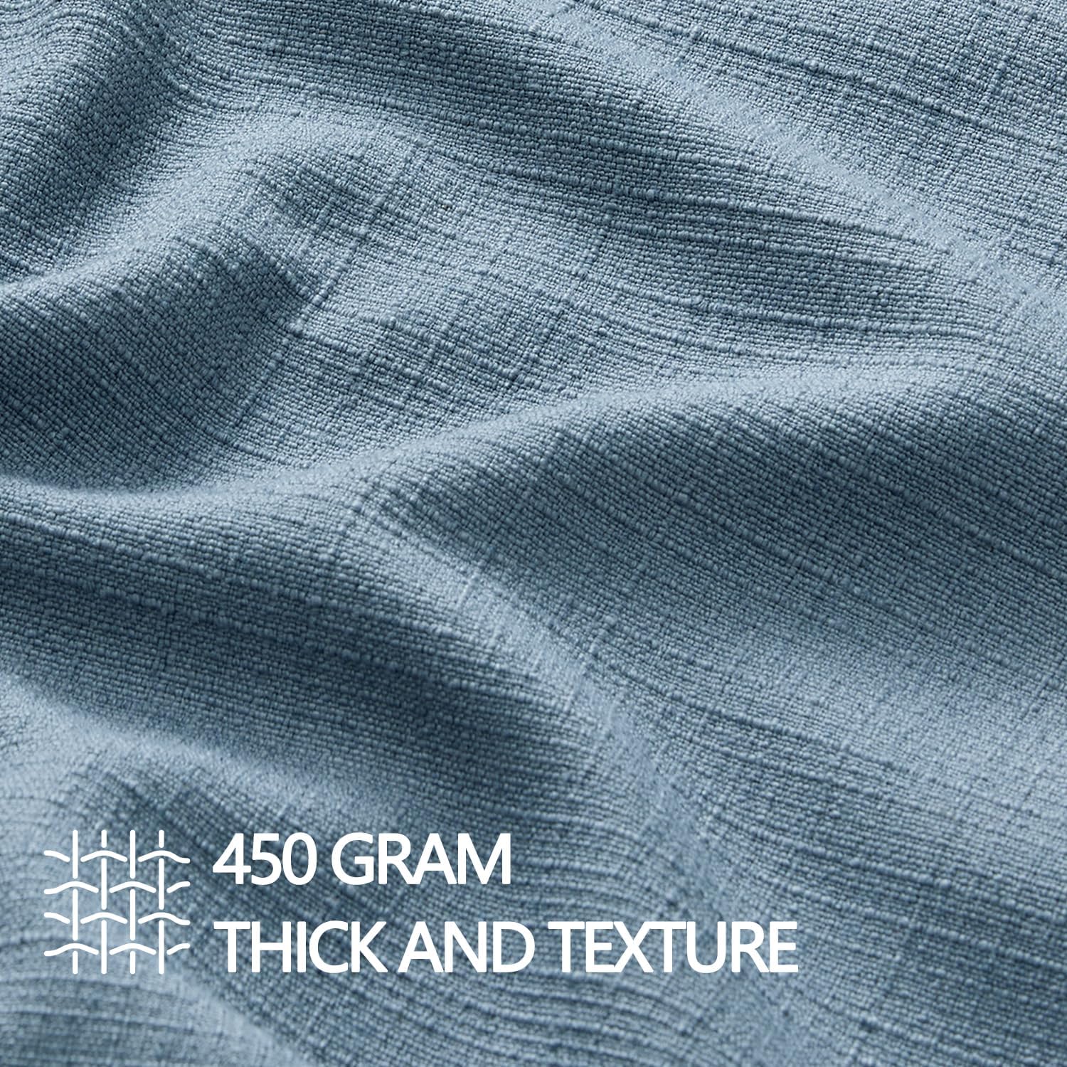 MIULEE Decorative Pillow Covers 18x18, 2 Pack Boho Farmhouse Neutral Throw Pillows for Couch, Thick Textured Modern Linen Cushion Cases Sofa Bed Living Room Home Decor, Blue