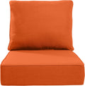 Luxury 22x24/22x25 6-Inch Outdoor Cushions - Water Resistant 1 Set Zippered Patio Chair Back&Seat Cushion for Wicker Dining Rocking Swivel Chairs Loveseat Couch Sectional Sofa - Orange