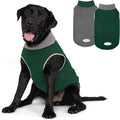 cyeollo 2 Pack Dog Sweater Stretchy Sweatshirt Lightweight Fleece Vest Reflective Jacket Dog Clothes Sweaters for Medium Dogs Boy Green & Grey