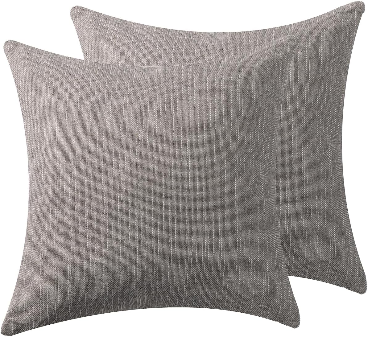 Throw Pillow with Insert 18x18 Inch Set of 2 - Modern Fall Home Decor for Living Room Sofa, Bed - Cute Square Accent Cases - Anthropologie Style Decor (Metallic Gray #P1-11)