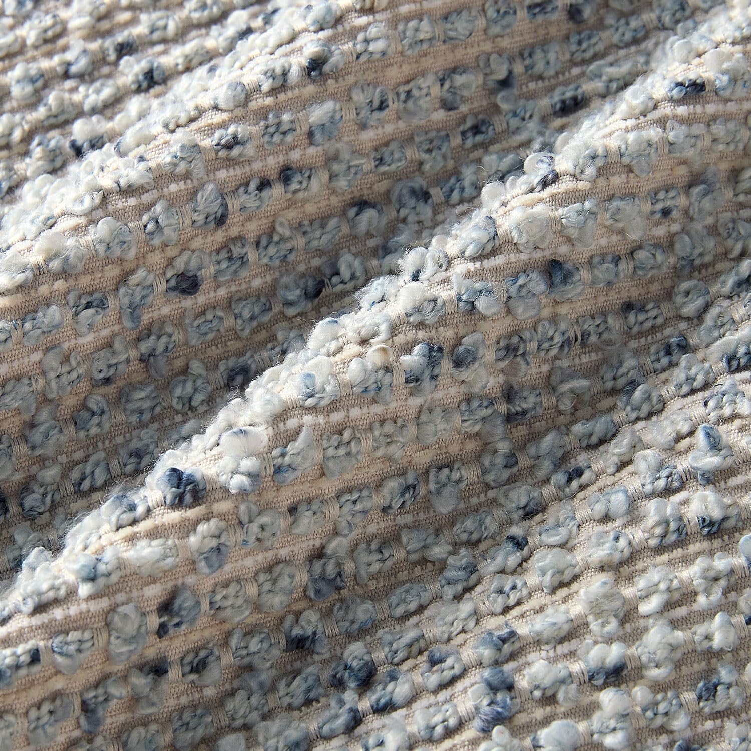 Decorative Couch Throw Pillow Covers 20x20 Blue Striped Soft Wool Pillow Covers Neutral Textured Boho Cushion Covers for Modern Farmhouse Sofa Bedroom Living Room Decor SY011-C20