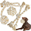 TwoEar Dog Rope Toys for Large Dogs - 3 Pack Indestructible Natural Cotton Rope Toys for Dogs Large/Medium Breeds - Tough Chew Tug of War Dog Toy for Boredom, Teeth Clean