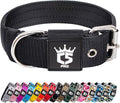 TSPRO Tactical Dog Collar 1.5 Inch Wide Thick Dog Collars with Heavy Duty Metal Buckle, Durable, Strong, Adjustable for Medium to Large Dogs (Black L)