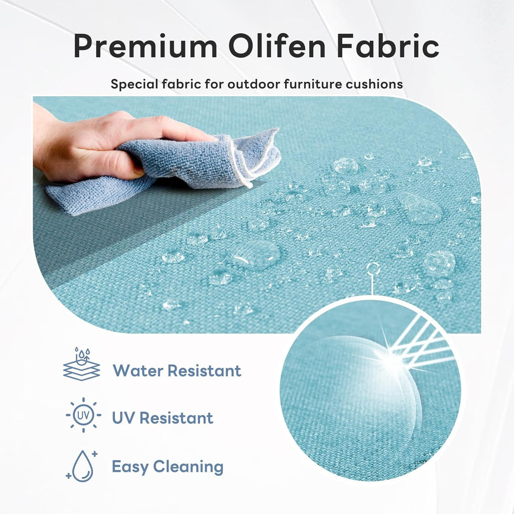 6" Thicker Outdoor Chair Cushion 7 Sets - 24" *24" *6" Waterproof Patio Furniture Cushions with Removable Cover, 28D High Density Sponge Filling Thicken Outdoor Patio Cushions - Turquoise