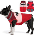 Dog Coat, Waterproof Dog Winter Coats for Small Dogs, Reflective Dogs Jacket with Harness Built in, Zip-up Cold Weather Coats Pet Vest Turtleneck Doggy Snowsuit, Red Medium