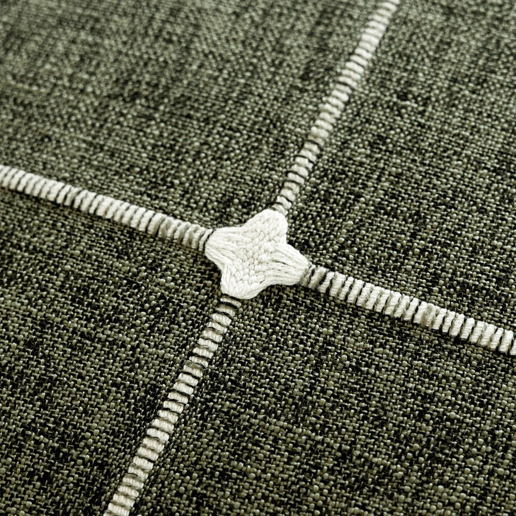 Foindtower Pack of 2 Decorative Faux Linen Jacquard Check Throw Pillow Covers Farmhouse Lumbar Cushion Cover with Grid Textured Pillowcase for Couch Sofa Living Room Home Decor,12×20 Inch,Olive Green