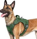 rabbitgoo Dog Harness for Large Dogs No Pull, Tactical Service Pet Vest with Molle and Control Handle, Adjustable and Reflective Military Harness for Easy Walking and Training, Green, L
