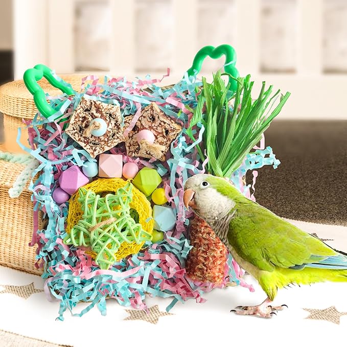 Bird Toys For Cockatiels, Tyotrbs Bird Toys For Conures Parakeet Toy BirdsToy For Parrots Birds Foraging Toy ParrotToys BirdCage Accessories Lovebird Cage Accessories for Small Birds