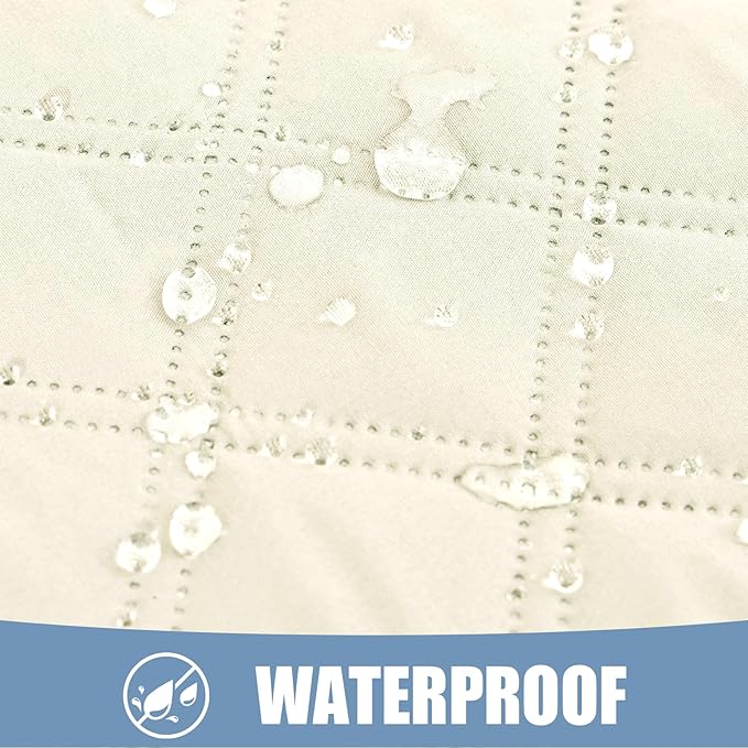 Smiry Waterproof Dog Bed Cover Pet Blanket, Soft Washable Dog Blanket for Furniture Bed Couch Sofa Reversible, Checkered (40"x50", Beige/Beige)