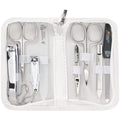 3 Swords Germany - brand quality 8 piece manicure pedicure grooming kit set synthetic leather case white - Made in Germany