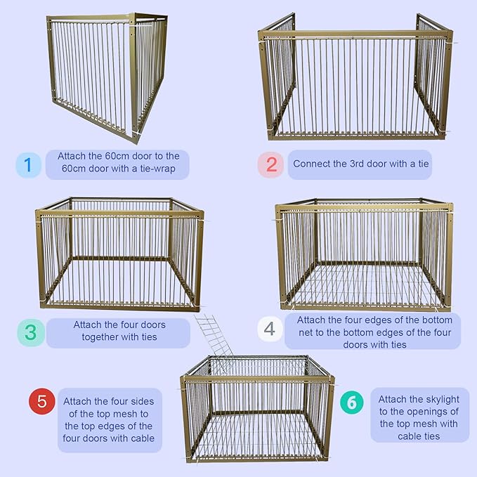 15" H Chicken Pigeon Trap Cage Birdcage Small Animal Trap Cage with Escape-Proof Design for Bird Turkey Duck Dove (23.6" L x 23.6" W x 15.7" H)