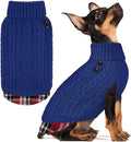 KYEESE Dog Sweater Thick Pet Coat for Fall Winter Cold Weather Stretchy Knitwear Cat Clothes Warm Turtleneck Small Dogs Sweater with Gingham Patchwork Soft Pullover Dog Sweaters for Small Dogs Girl