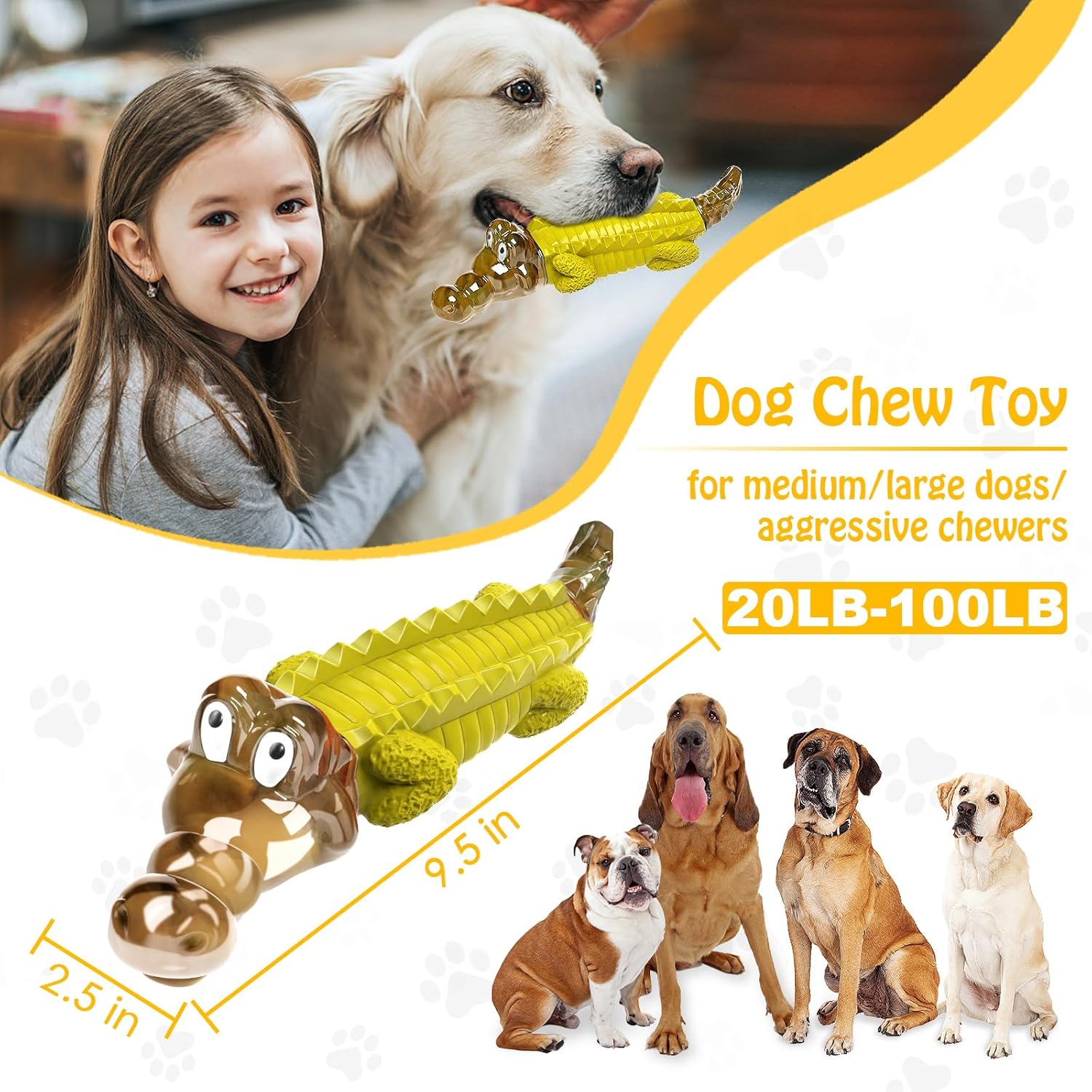 Indestructible Dog Chew Toys for Aggressive Chewers - Boredom and Stimulating Dog Toys for Small/Medium/Large Breed for Teeth Cleaning and Training